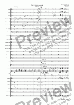 page one of Never Alone (Orchestra)