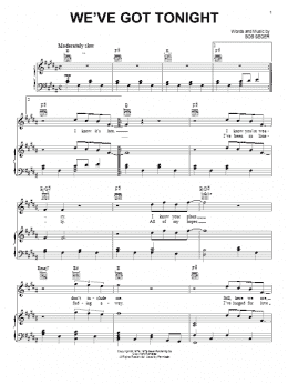 page one of We've Got Tonight (Piano, Vocal & Guitar Chords (Right-Hand Melody))