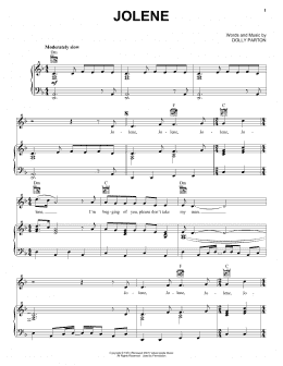 page one of Jolene (Piano, Vocal & Guitar Chords (Right-Hand Melody))