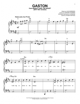 page one of Gaston (from Beauty And The Beast) (2017) (Easy Piano)