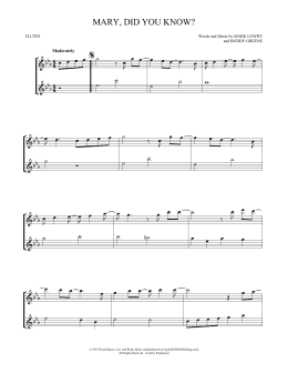 page one of Mary, Did You Know? (Flute Duet)