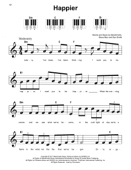 page one of Happier (Super Easy Piano)