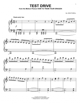 page one of Test Drive (from How to Train Your Dragon) (Easy Piano)