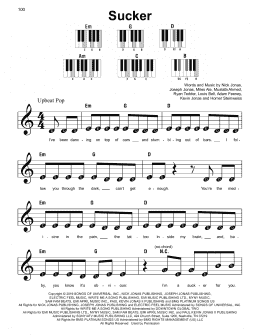 page one of Sucker (Super Easy Piano)