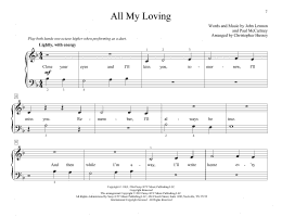 page one of All My Loving (arr. Christopher Hussey) (Piano Duet)