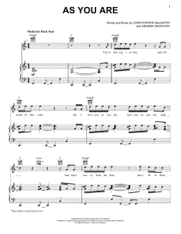 page one of As You Are (Piano, Vocal & Guitar Chords (Right-Hand Melody))
