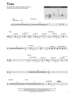 page one of Toes (Drum Chart)
