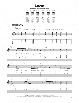 page one of Lover (Easy Guitar Tab)
