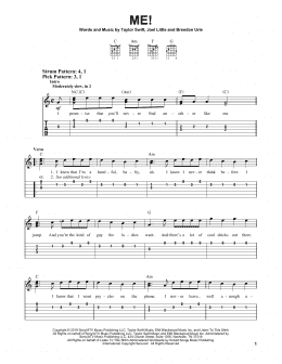 page one of ME! (feat. Brendon Urie of Panic! At The Disco) (Easy Guitar Tab)