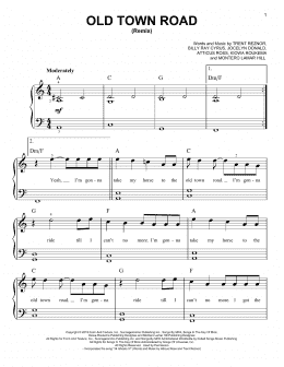 page one of Old Town Road (Remix) (Easy Piano)