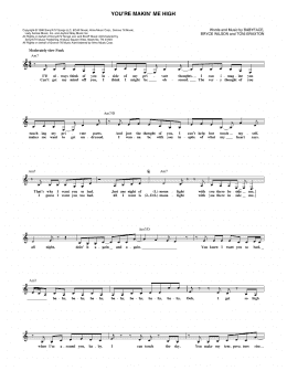 page one of You're Makin' Me High (Lead Sheet / Fake Book)