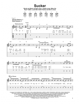 page one of Sucker (Easy Guitar Tab)