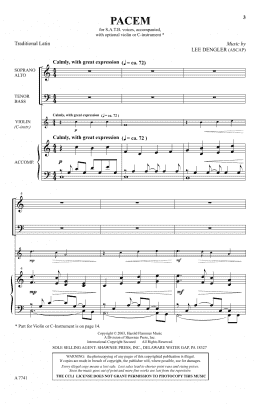 page one of Pacem (SATB Choir)