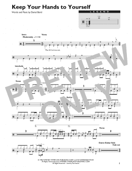 page one of Keep Your Hands To Yourself (Drum Chart)