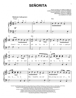 page one of Señorita (Easy Piano)