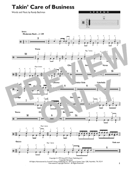 page one of Takin' Care Of Business (Drum Chart)