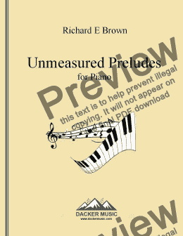 page one of Unmeasured Preludes for Piano
