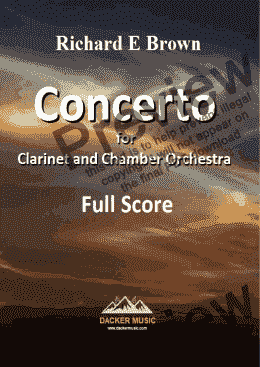 page one of Concerto for Clarinet  and Chamber Orchestra - Full Score