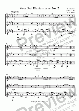 page one of from Drei Klavierstucke No. 2 (Flute, Violin and Guitar)