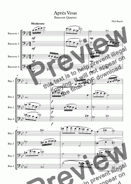 page one of Après Vous - Bassoon Quartet