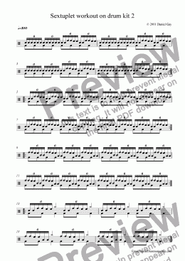 page one of Sextuplet workout on drum kit 2