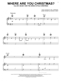 page one of Where Are You Christmas? (from How the Grinch Stole Christmas) (Piano, Vocal & Guitar Chords (Right-Hand Melody))