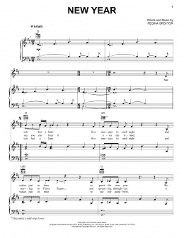 page one of New Year (Piano, Vocal & Guitar Chords (Right-Hand Melody))