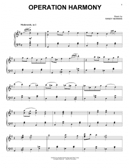 page one of Operation Harmony (from Toy Story 4) (Piano Solo)