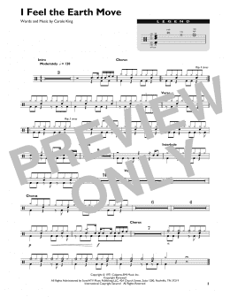page one of I Feel The Earth Move (Drum Chart)