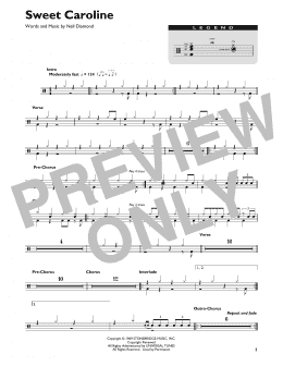 page one of Sweet Caroline (Drum Chart)