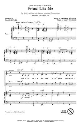 page one of Friend Like Me (from Aladdin) (arr. Mark Brymer) (SATB Choir)