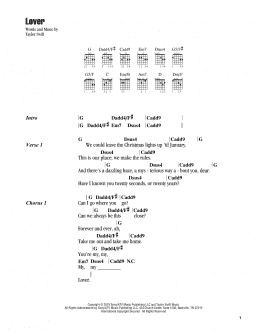 page one of Lover (Guitar Chords/Lyrics)