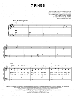 page one of 7 Rings (Easy Piano)