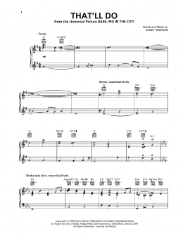 page one of That'll Do (from Babe: Pig in the City) (Piano, Vocal & Guitar Chords (Right-Hand Melody))