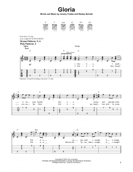 page one of Gloria (Easy Guitar Tab)