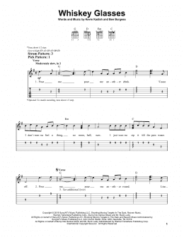 page one of Whiskey Glasses (Easy Guitar Tab)