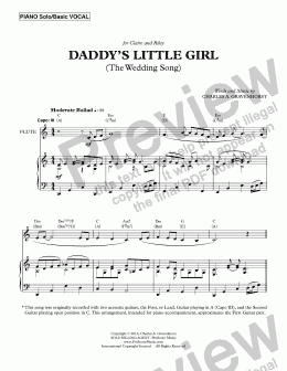 page one of Daddy's Little Girl – Version 2 (Guitar transcription)