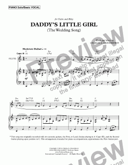 page one of Daddy's Little Girl – Version 2 (Guitar transcription)