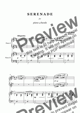 page one of Elgar - SERENADE - 1 piano 4 hands