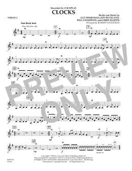 page one of Clocks - Violin 2 (String Quartet)