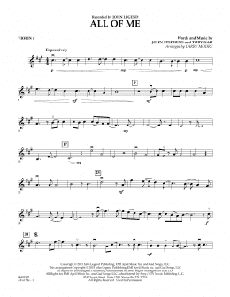 page one of All of Me - Violin 1 (String Quartet)