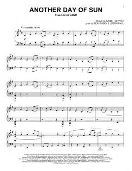 page one of Another Day Of Sun (from La La Land) (Piano Solo)
