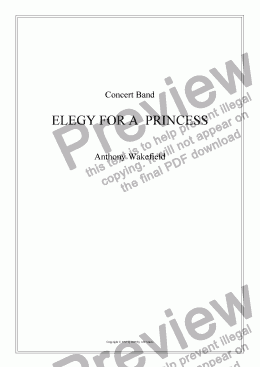 page one of Elegy For A Princess