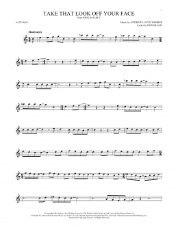 page one of Take That Look Off Your Face (from Tell Me On a Sunday) (Alto Sax Solo)