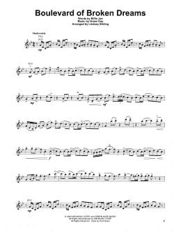 page one of Boulevard Of Broken Dreams (Violin Solo)