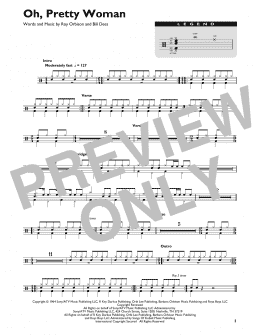 page one of Oh, Pretty Woman (Drum Chart)