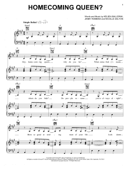 page one of homecoming queen? (Piano, Vocal & Guitar Chords (Right-Hand Melody))