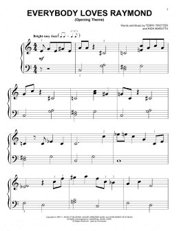 page one of Everybody Loves Raymond (Opening Theme) (Big Note Piano)