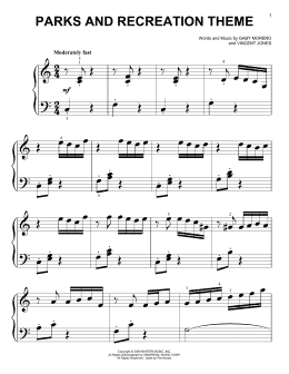 page one of Parks And Recreation Theme (Big Note Piano)