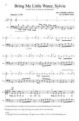 page one of Bring Me Little Water Sylvie (SSA Choir)